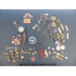 A quantity of militaria and other badges, formerly the property of Moreton Dudbridge,