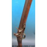 Tower flintlock hammer action Brown Bess gun with tower and crown over GR cipher to lock,