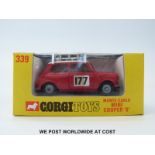 Corgi Toys diecast model Monte-Carlo Mini Cooper S, 339, with red body, white roof,