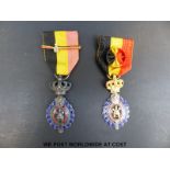 Two Belgian labour medals/decorations,