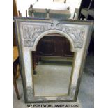A continental style mirror (overall size 118cm x 78cm)