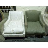 Two upholstered armchairs