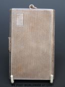 A George V hallmarked silver Art Deco triple folding calling card case,