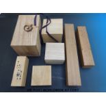Seven various Japanese wooden boxes for sword fitting, scroll paintings, etc,