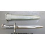 A 1942 US bayonet M-1942 E1 and scabbard (overall length 41cm)