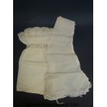 Two pairs of early 19thC sleeves, c1825, with fine lace trim, to be worn under a ladies' dress.