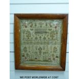 An early Victorian sampler by Mary Ann Short aged 12,