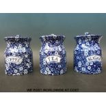 A set of three Burleigh Ware Calico pattern storage jars (16cm tall)