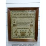 A large early Victorian sampler by Ann Hulley aged 10,