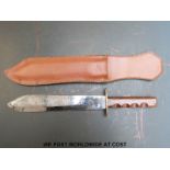 'A Little Big Horn' 1876 commemorative knife in leather sheath,