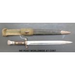 A Victorian 1888 pattern bayonet, stamped EFD and 53 with crown above to blade,