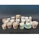 A collection of Royal commemorative items to include a silver wedding commemorative cup and saucer