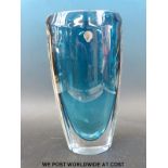 A Waterford Crystal turquoise vase (33cm tall)