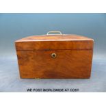 A burr walnut workbox with lift out tray to interior