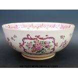 A Samson famille rose bowl with pseudo Chinese mark to base (diameter 30cm)