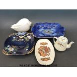 A group of mixed ceramics to include Limoges cups and saucers, Royal Worcester pin dishes,