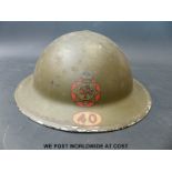 WWII National Fire Service helmet with 40 decal below