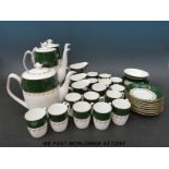 A quantity of Spode 'Green Velvet' china comprising two coffee pots, two cream jugs,