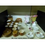 A collection of tea and coffee ware c1970's including Hornsea 'Saffron', Honiton, Devon pottery etc.