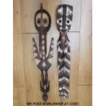 Two very large African tribal masks (largest 105cm)