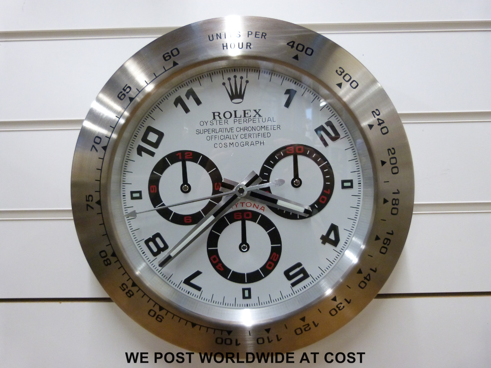 Rolex advertising clock white Daytona style, - Image 2 of 2