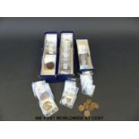 Three collectors boxes of UK coinage, George III onwards mostly catalogued on packets,