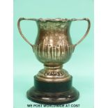 A hallmarked silver two handled cup, Sheffield 1920,