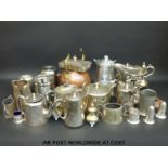 A quantity of silver plate including coffee and tea pots,