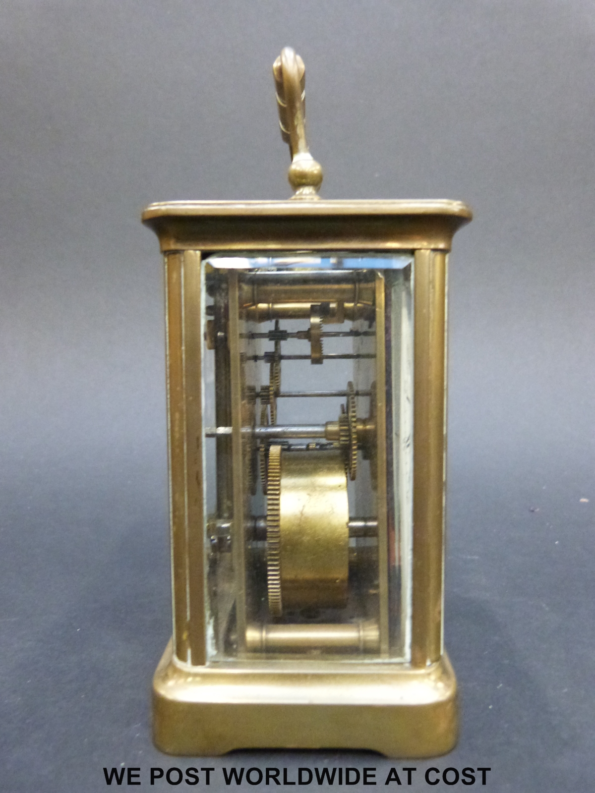 A brass carriage clock in corniche style case no. - Image 2 of 6