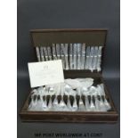 A six-place canteen of silver plated cutlery