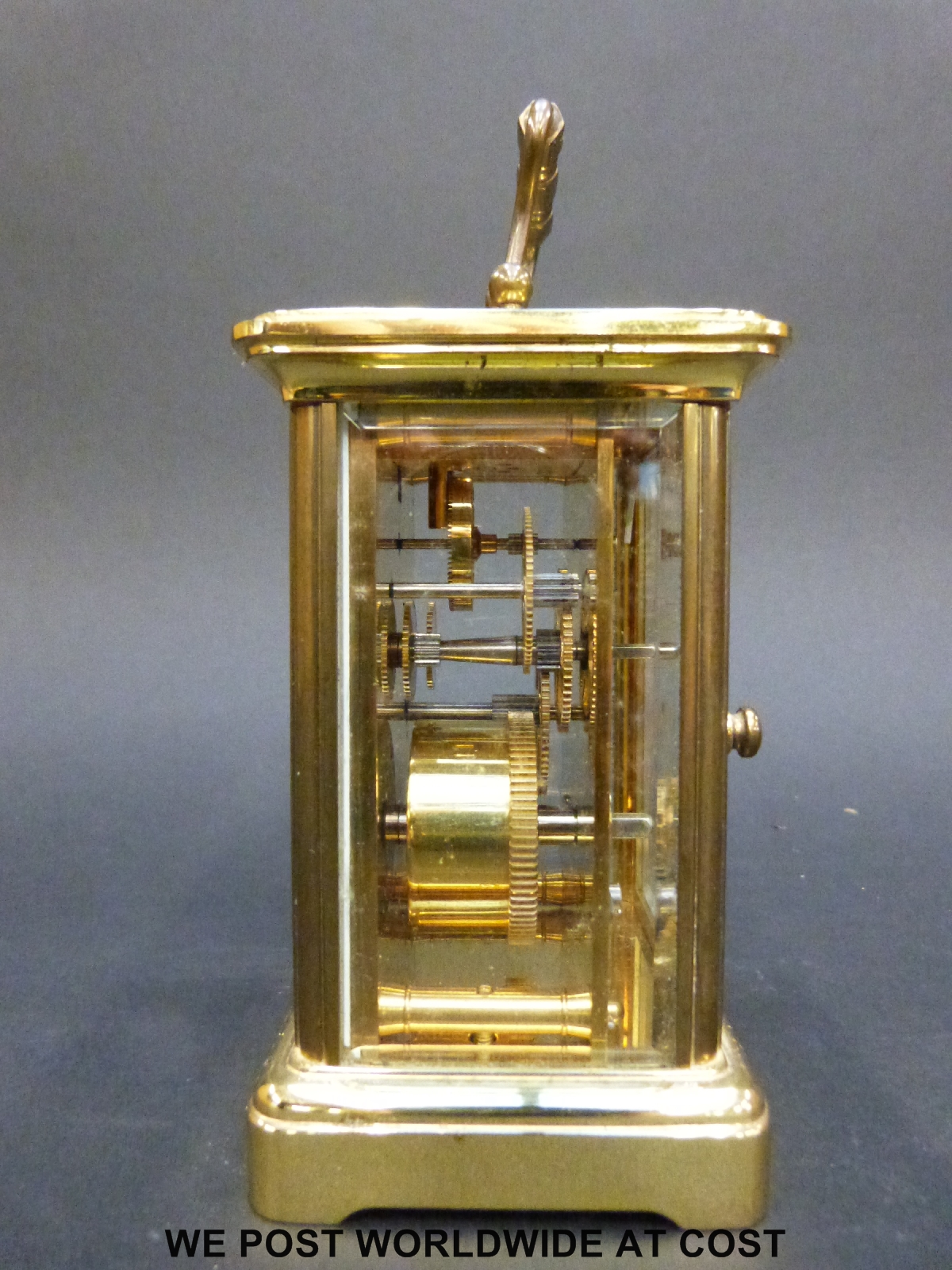 Matthew Norman to dial brass carriage clock in corniche style case, - Image 4 of 7