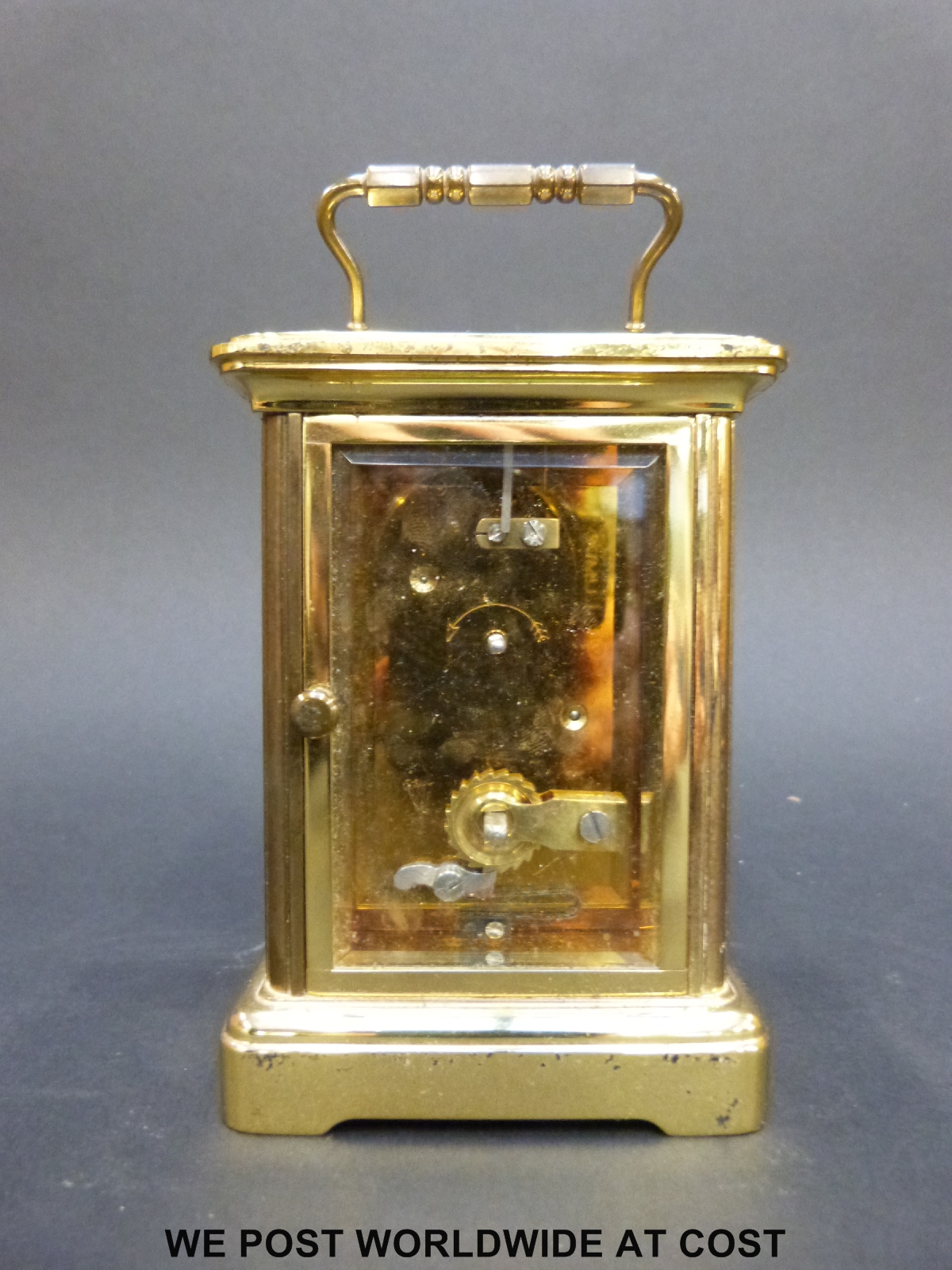 Matthew Norman to dial brass carriage clock in corniche style case, - Image 3 of 7