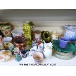 A collection of mixed ceramics including 19thC majolica,