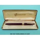 A cased Sheaffer pen with nib mount marked 14k 585