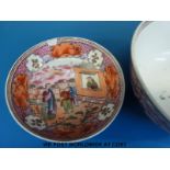 A 19th /20thC Chinese bowl and saucer with figural decoration