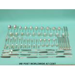 A Carr's of Sheffield hallmarked silver eight-pace setting canteen of cutlery,