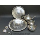 Two silver plated trays,