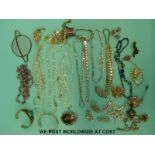 A collection of jewellery to include silver, bracelets, necklaces, amethyst necklace,