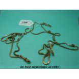 A Victorian yellow metal guard chain made up of pierced links (25.