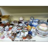 A large collection of Victorian and other jugs, to include Pratt ware, Doulton, Staffordshire,
