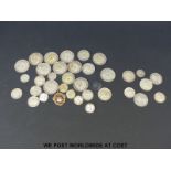 A quantity of UK pre-1920 etc silver coinage to include some gradeable examples,