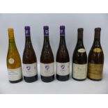 Three bottles Anjou La lune (2001) together two white Sancerre,