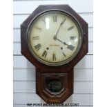 An American drop dial mid to late 19thC wall clock,