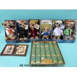 Seven Compare The Market meerkats together with a boxed set of Christmas crackers, ceramic jug,