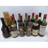 Eleven bottles of wine including Mouton-Cadet 1976 x 4, Saint Orsola Barolo 1971 x 3,