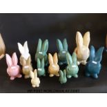 Twelve pottery/ceramic rabbits to include Sylvac,