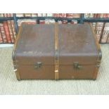 An ash bound steamer trunk