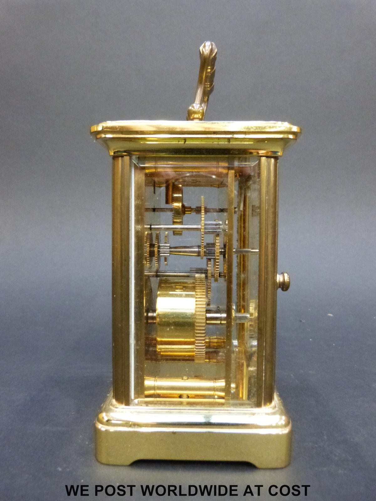 Matthew Norman to dial brass carriage clock in corniche style case, - Image 5 of 7