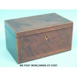 A Georgian mahogany inlaid two division tea caddy (W22xD13xH12cm)