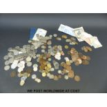 A quantity of UK and overseas sundry coinage, George III onwards,